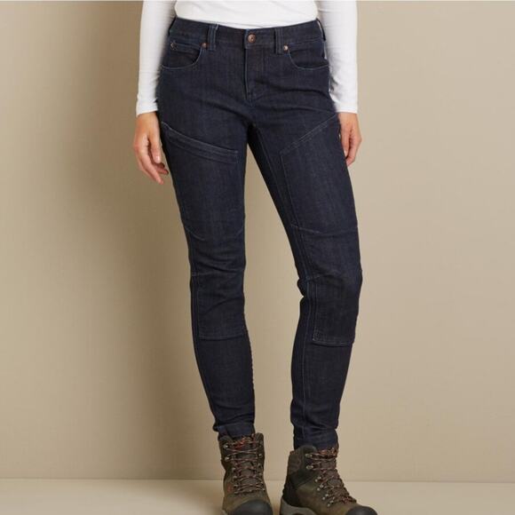 Women's Double Flex Double-Chapped Skinny Work Jeans Size 14 - Picture 1 of 9